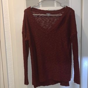 Red knitted long sleeve top!